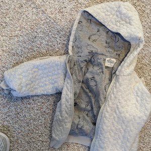 Quilted grey zip=up sweatshirt (4T)